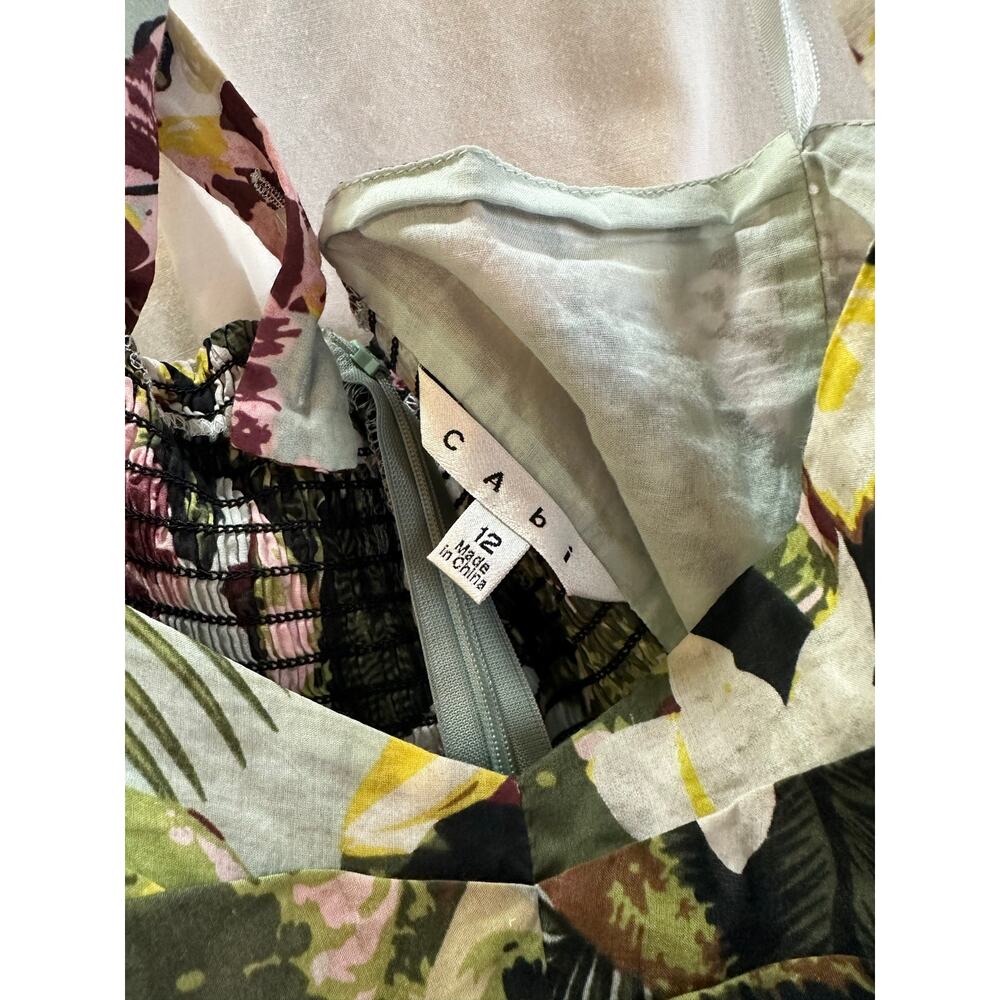 Cabi Floral Tank Top Womens Size 12 Criss Cross Back - Picture 7 of 8